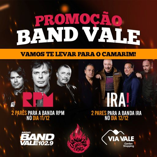 Promoção da Band Vale FM leva você ao camarim de IRA! e RPM Divulgação/Band Vale FM