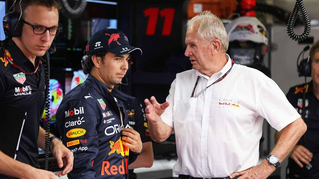 Sergio Pérez e Helmut Marko Red Bull Racing