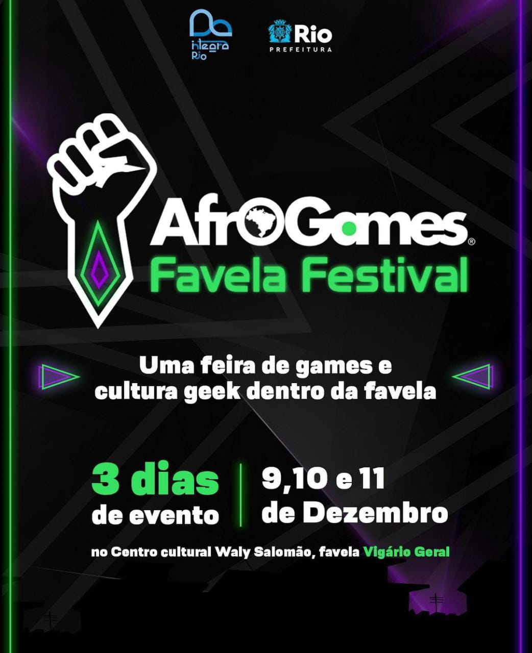 Vigário Geral recebe 1ª edição do festival AfroGames Favela com entrada gratuita Redes Sociais