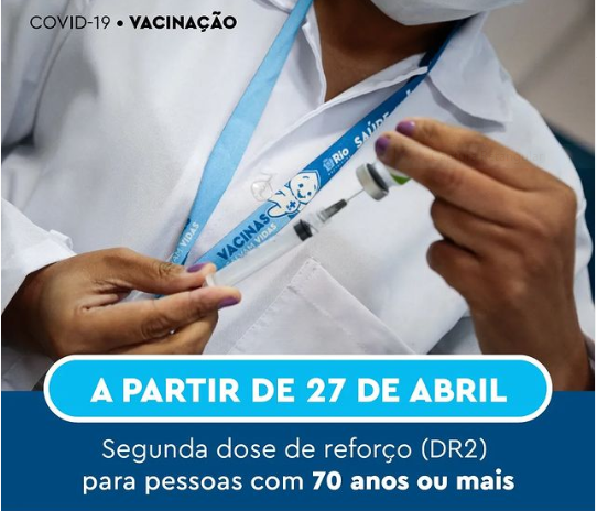 Dose é para idosos que já tenham tomado a terceira vacina a pelo menos quatro meses Divulgação/Prefeitura do Rio de Janeiro