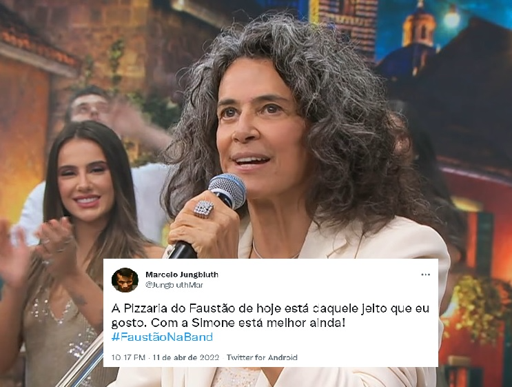 Simone cantou seus maiores sucessos no Faustão na Band Reprodução/Band