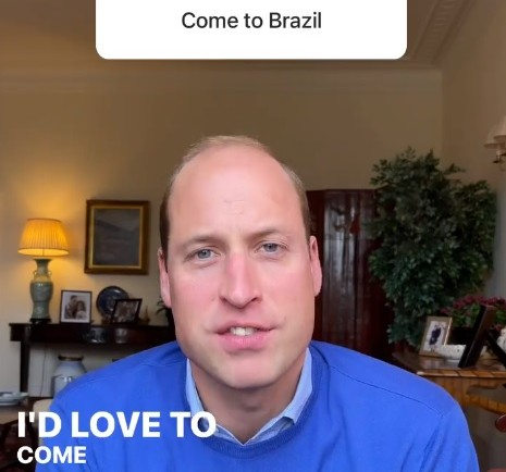 Príncipe William diz que deseja conhecer o Brasil Reprodução/ Instagram