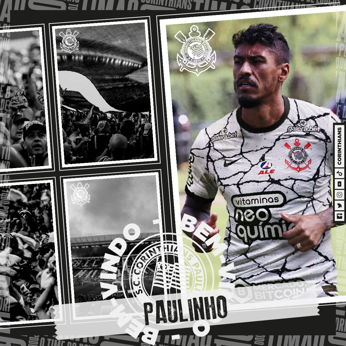 Corinthians anuncia contratação do volante Paulinho Foto: Divulgação/Corinthians