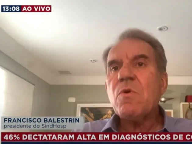 Francisco Balestrin, do SindHosp, deu entrevista ao BandNews TV