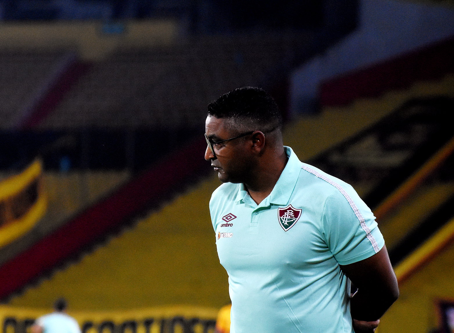 Roger Machado durante duelo do Fluminense com o Barcelona-EQU Mailson Santana/Fluminense FC