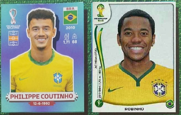 Phillipe Coutinho está no álbum, mas não estará na Copa, como foi com Robinho em 2014 Reprodução