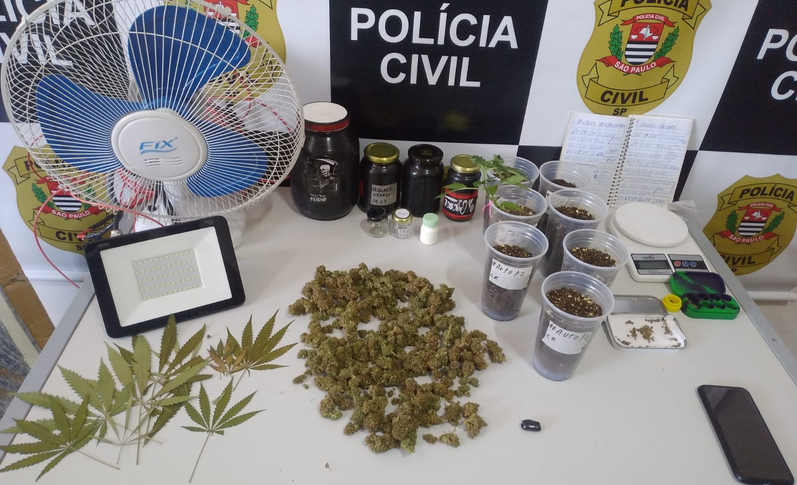 Os materiais apreendidos foram encaminhados para a delegacia da cidade Divulgação/ Polícia Civil