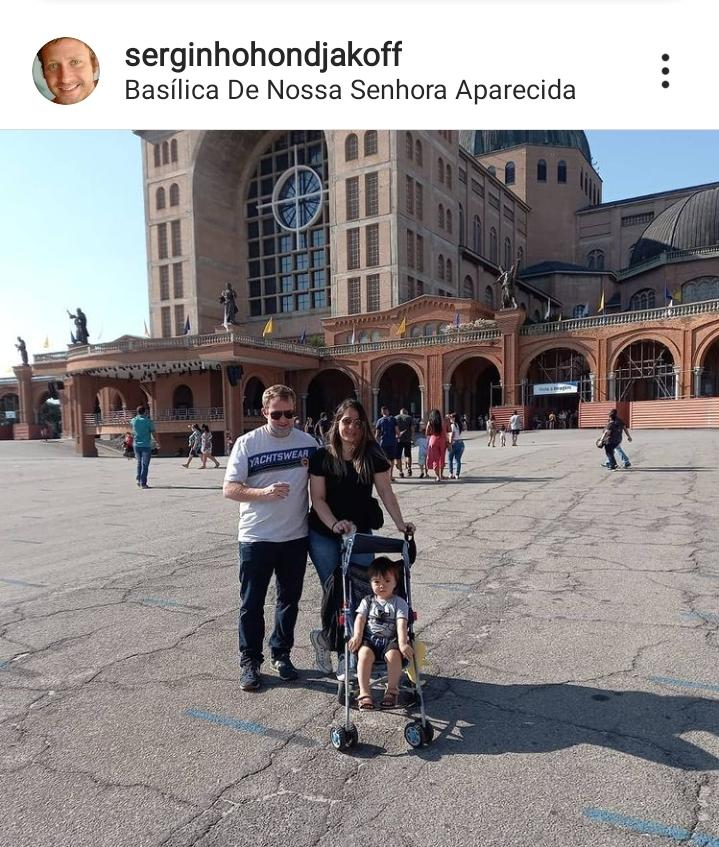 Sérgio Hondjakoff visitou o Santuário Nacional de Aparecida Reprodução/Instagram