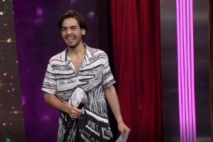 João Guilherme usa uma camisa inspirada em obra expressionista Reprodução Band