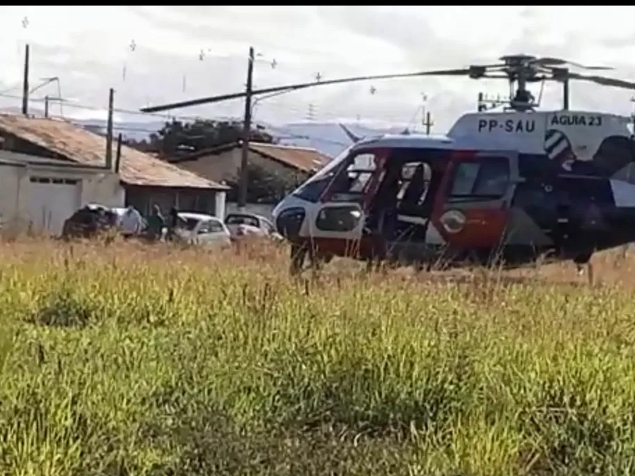 Helicoptero Águia da PM foi acionado para atender a ocorrência