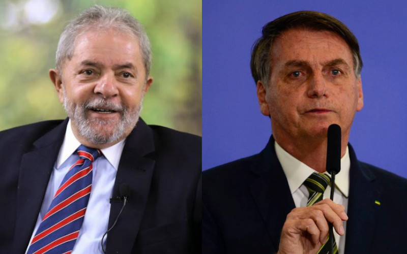 Lula tem 47% das intenções de voto contra 29% de Bolsonaro Foto: Montagem/Agência Brasil