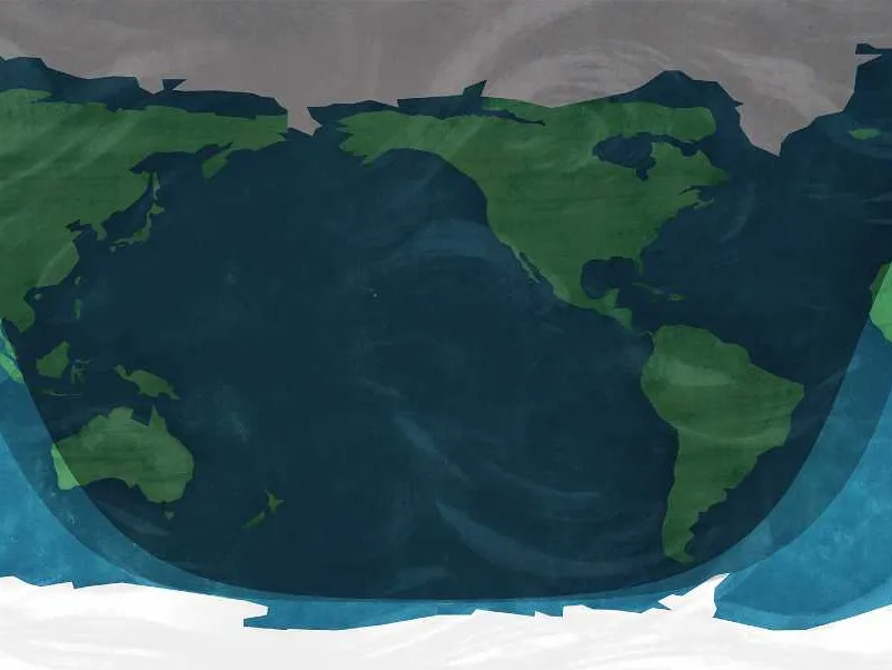 Mapa de visibilidade do eclipse parcial lunar NASA/JPL-Caltech