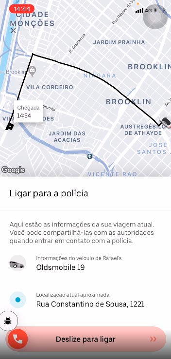 Integração com o 190 do Rio é a primeira do gênero em todo o país Divulgação/Uber