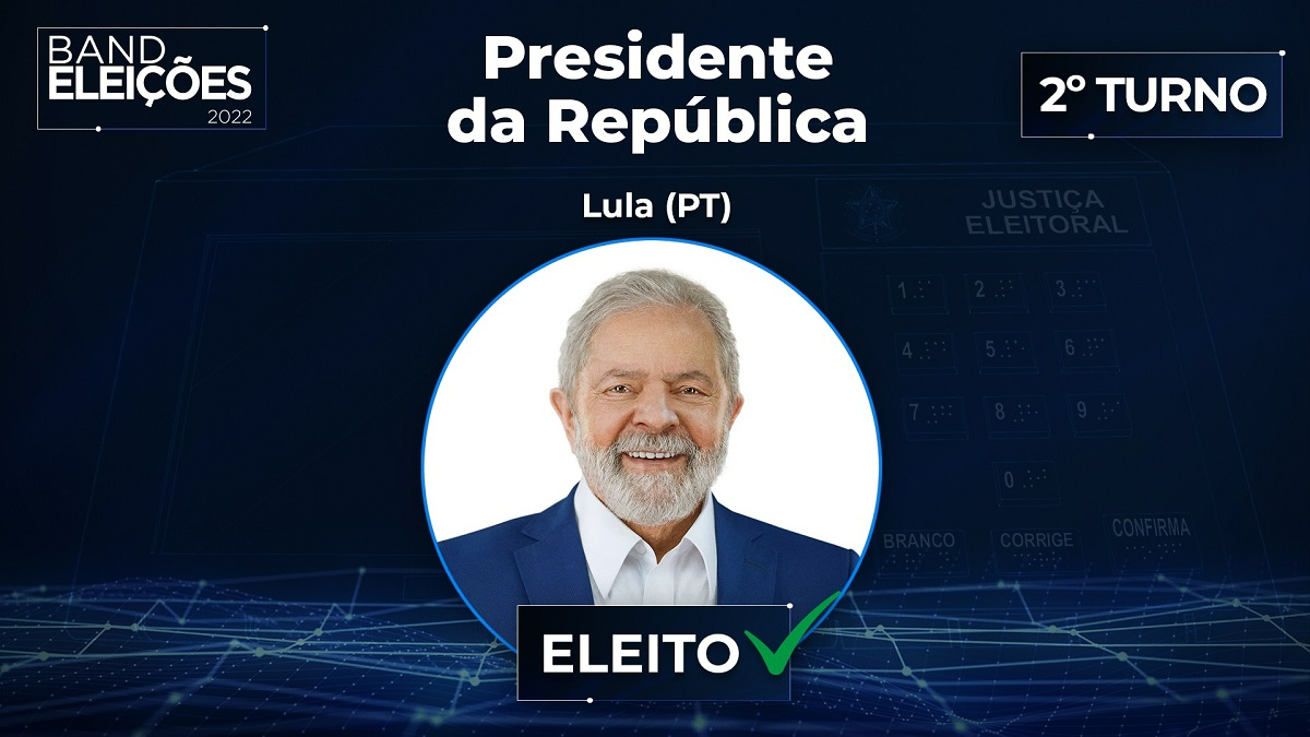 Lula é eleito presidente do Brasil para os próximos quatro anos Arte/Band.com.br