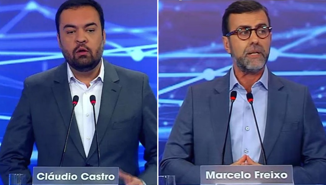 Cláudio Castro e Marcelo Freixo Reprodução/Band TV