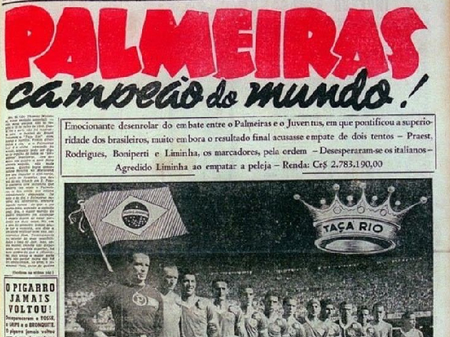 Jornal 'Gazeta' enaltece título do Palmeiras em 1951