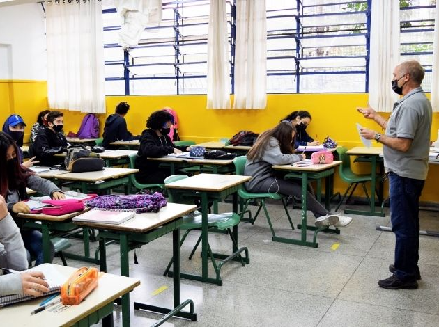 Escolas municipais da capital paulista retomam atividades com 100% de ocupação nesta segunda (25). Foto: Secretaria Municipal de Educação de São Paulo