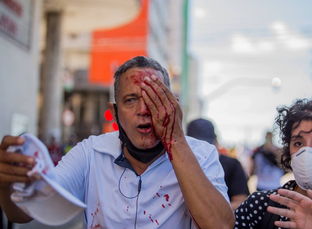 Ação violenta da polícia na manifestação em Pernambuco Foto: Reuters