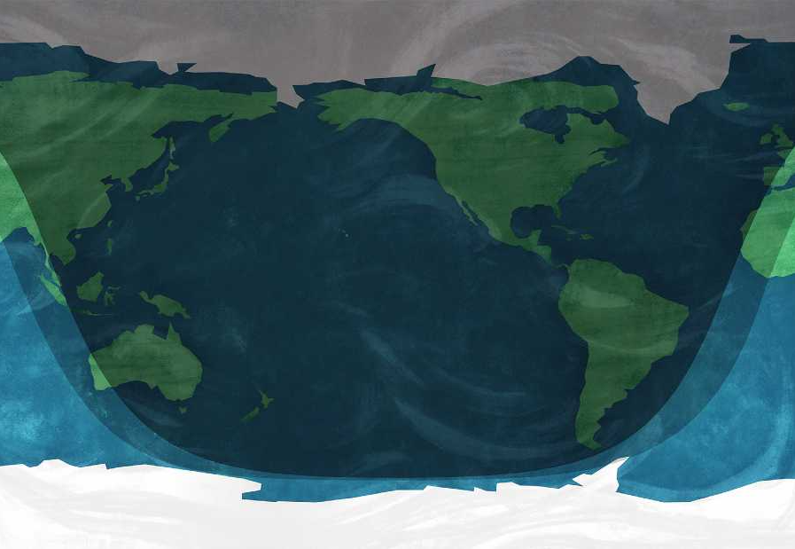 Mapa de visibilidade do eclipse parcial lunar NASA/JPL-Caltech