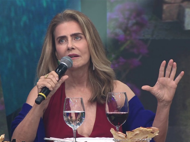 Maitê Proença tem 64 anos e falou sobre longevidade no Faustão Na Band Reprodução/Faustão Na Band