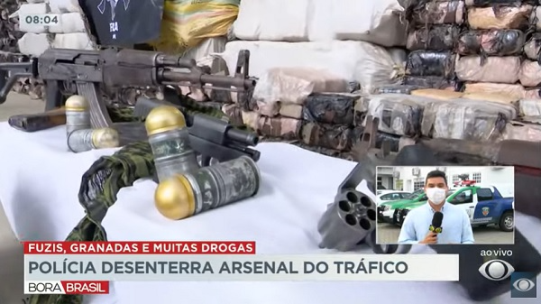 Imagem de reprodução do arsenal da facção Reprodução