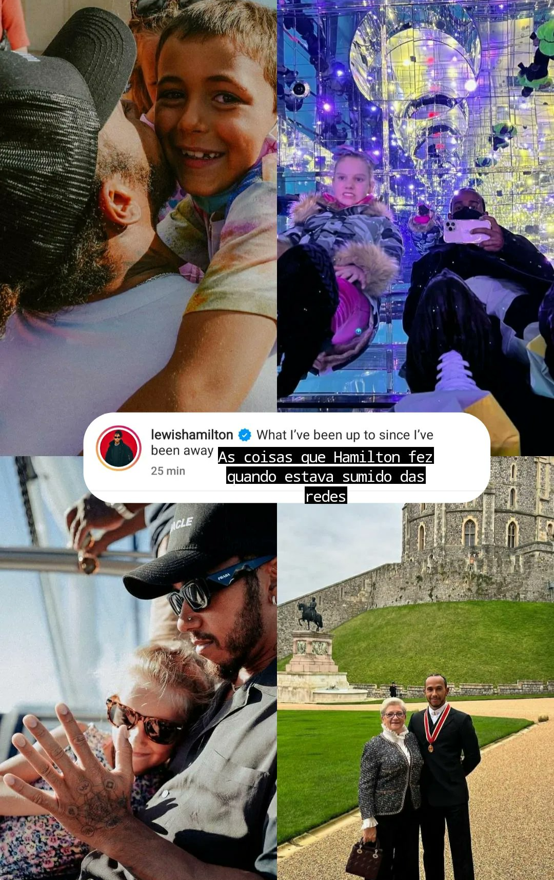 Lewis Hamilton revela o que andou fazendo quando estava longe das redes sociais Instagram Lewis Hamilton