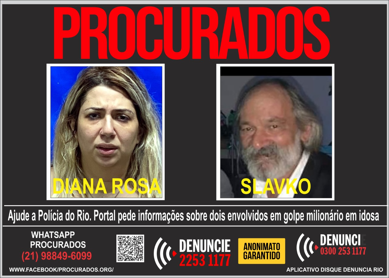 Disque-denúncia divulga cartaz de falsa vidente e pai procurados por golpe no RJ