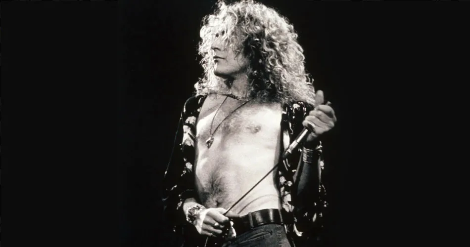 Robert Plant, vocalista do Led Zeppelin, nos anos 70