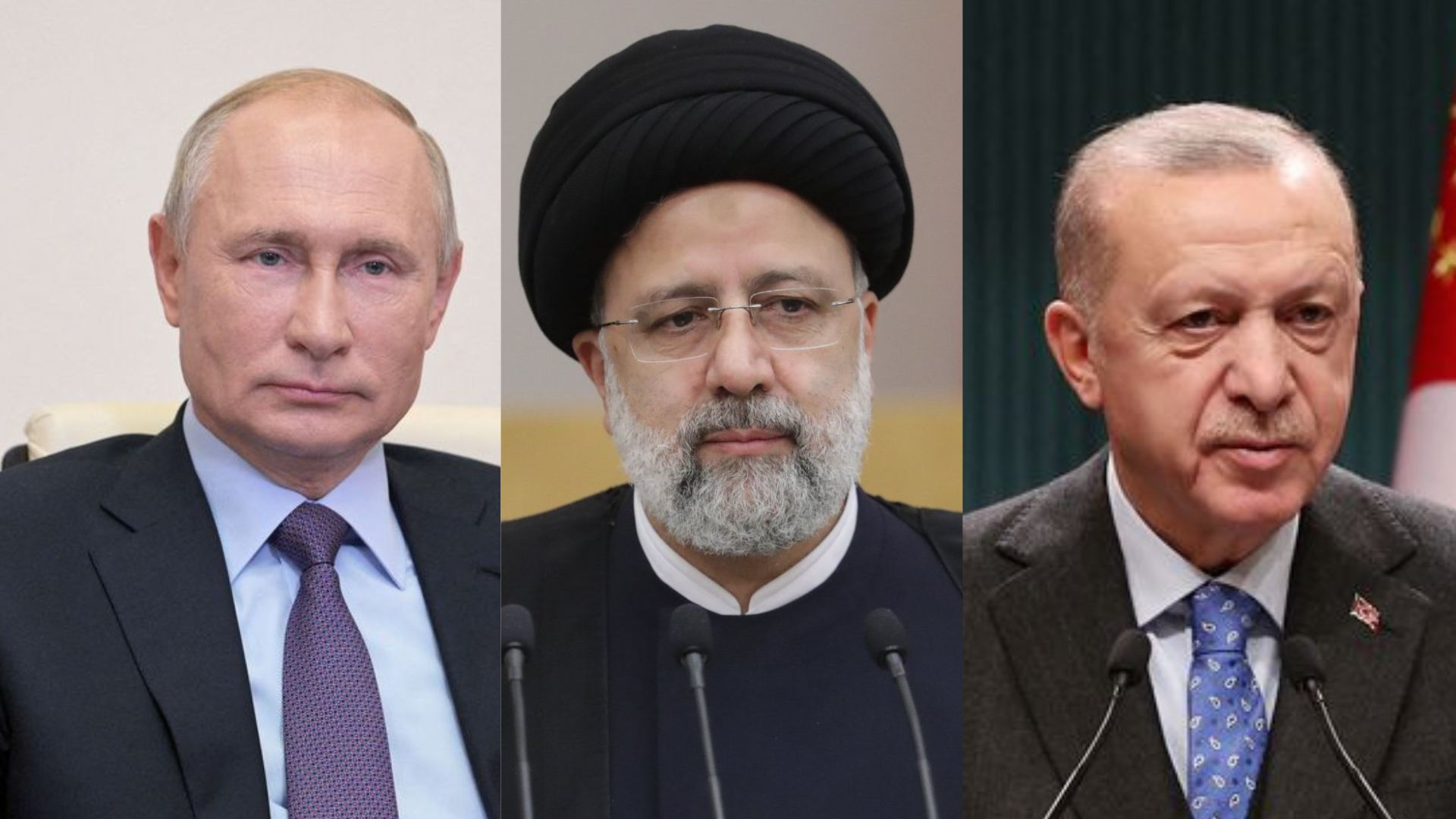 Putin se encontrou com o presidente iraniano Ebrahim Raisi e com o aiatolá Ali Khamenei. Foto: Montagem/Reuters