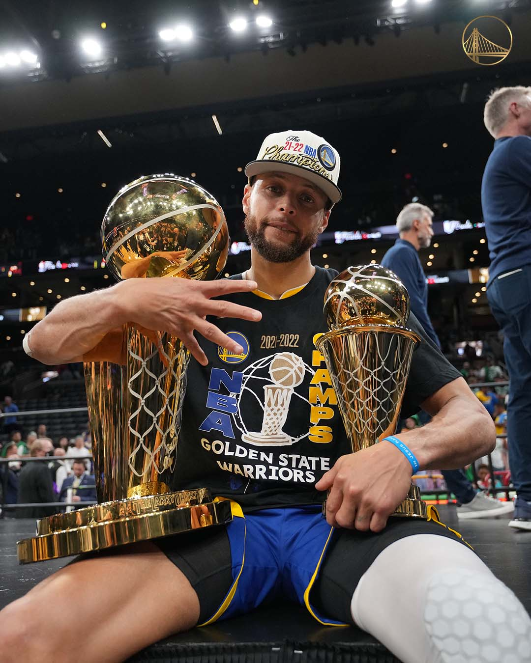 O armador Stephen Curry foi eleito o melhor jogador das finais Foto: Reprodução/Golden State Warriors