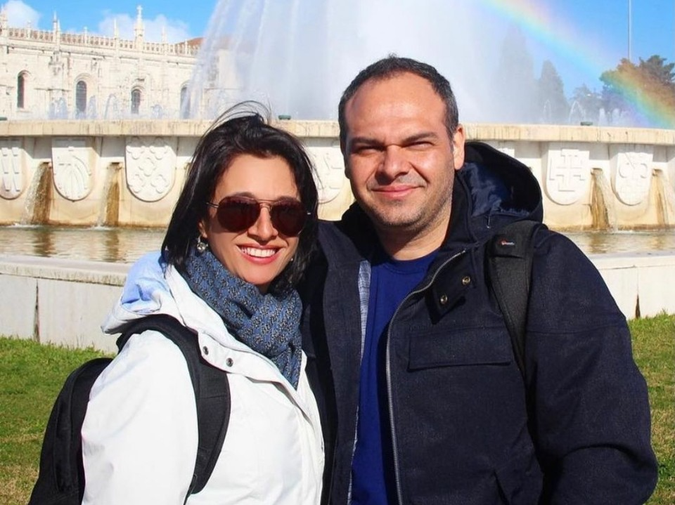 Catia Fonseca e o marido Rodrigo Riccó, diretor do programa Reprodução/Instagram