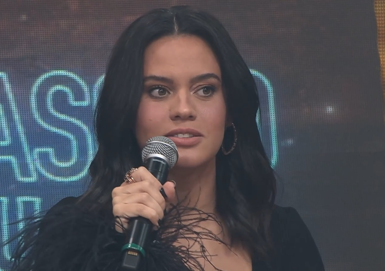 Letícia Lima participou do Churrascão do Faustão desta sexta-feira Reprodução/Band