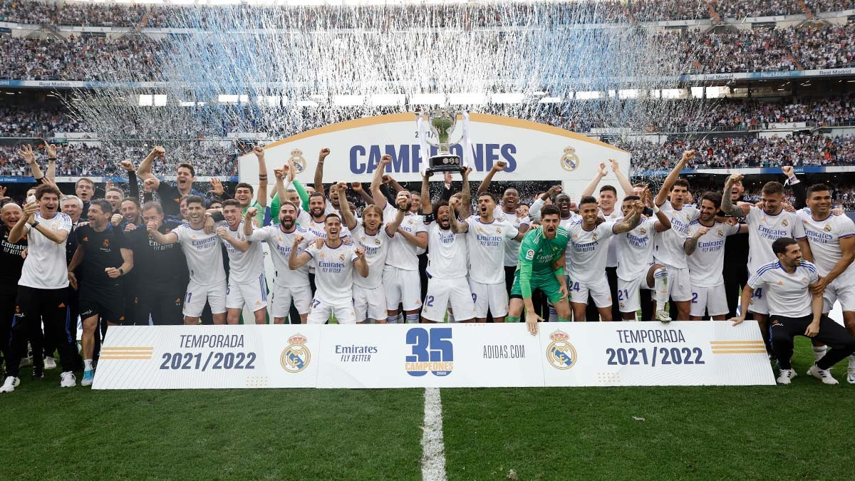 Com 2 gols de Rodrygo, Real Madrid é campeão espanhol Foto: Reprodução/Real Madrid