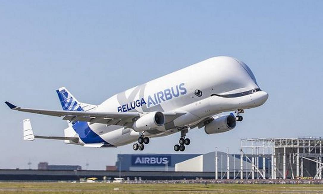 Airbus Beluga ST, conhecido como "avião baleia" Divulgação / AirBus