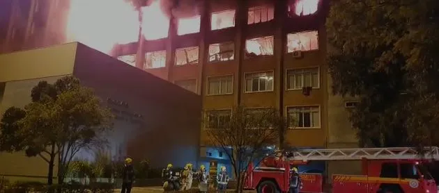 Incêndio no prédio da Secretaria de Segurança Pública do Rio Grande do Sul