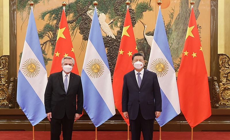 Alberto Fernández e Xi Jinping Divulgação presidência da Argentina