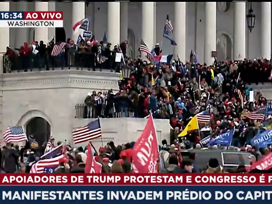 Apoiadores de Trump invadem prédio do Capitólio Reprodução/BandNews TV