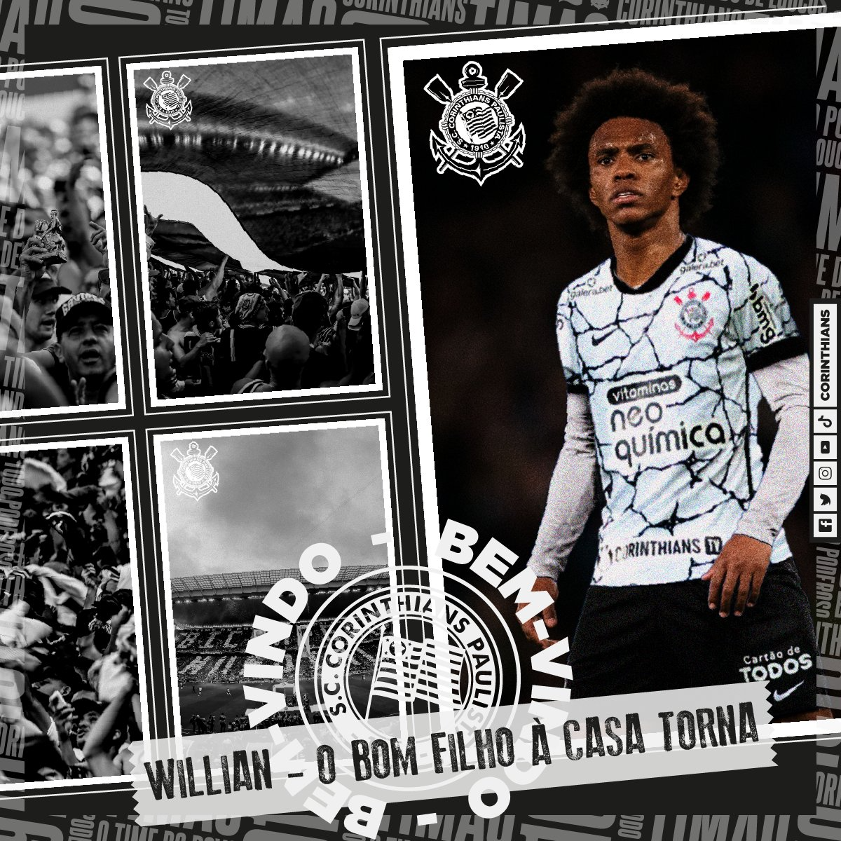 Anúncio da volta de Willian ao Corinthians Divulgação/Corinthians