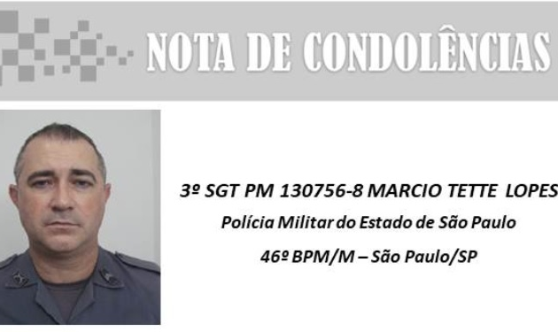 Sargento da Polícia Militar morre por complicações da Covid-19 Divulgação/Polícia Militar