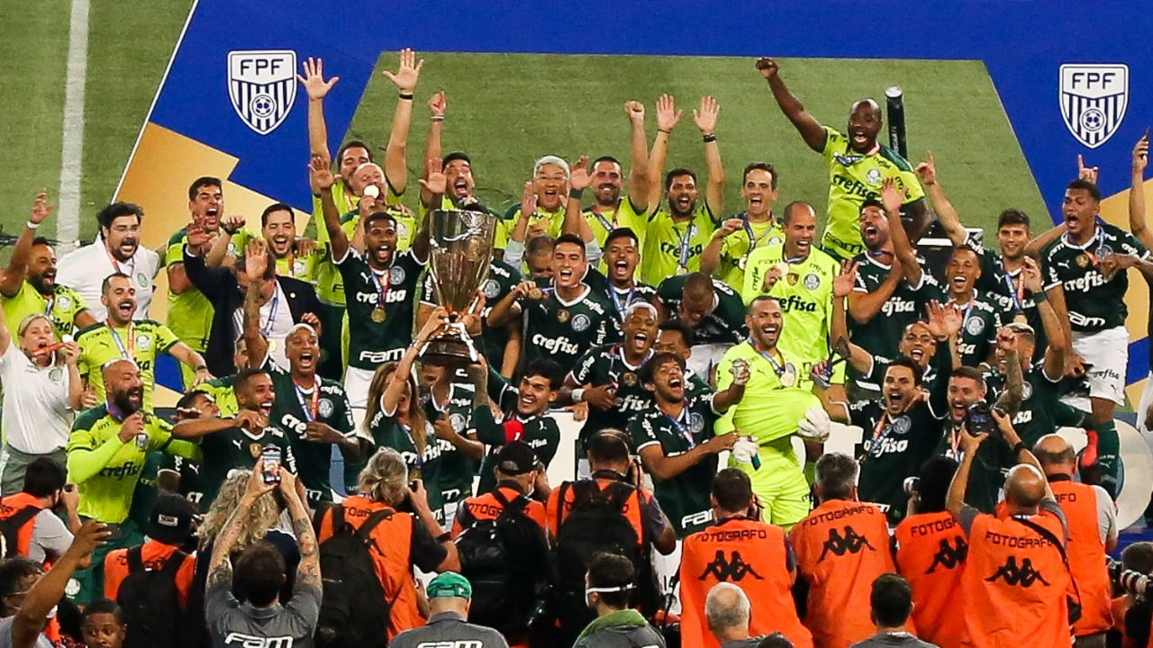 Na segunda etapa, Raphael Veiga marcou duas vezes, uma no começo e outra na reta final Foto: Reprodução/Palmeiras