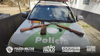 Polícia Ambiental prende caçador de animais silvestres em São Sebastião Divulgação/ PM Ambiental