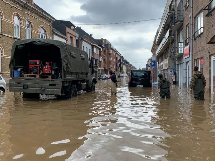 Enchentes tomaram as ruas da Bélgica (foto) e da Alemanha