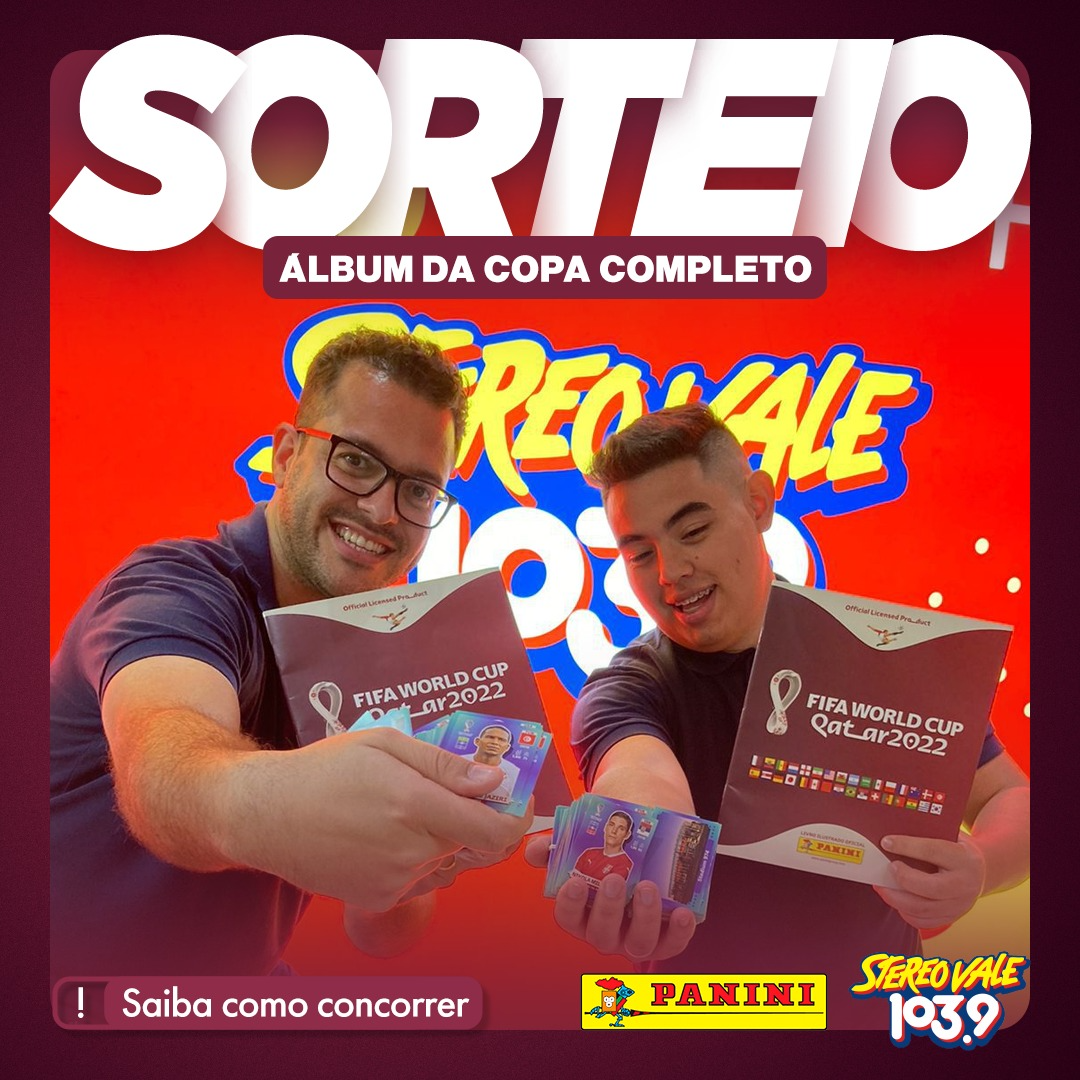 Regulamento: Promoção "Álbum completo em dobro", da Stereo Vale  Divulgação