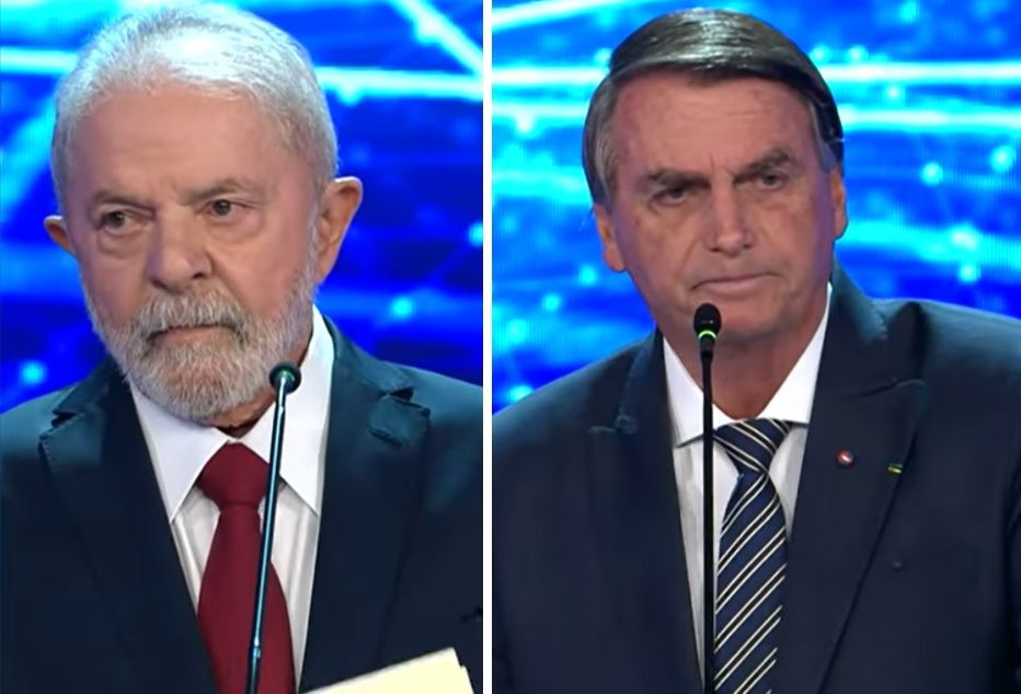 Lula e Jair Bolsonaro Reprodução/Band TV