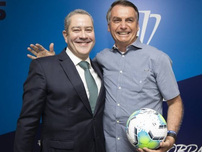 Jair Bolsonaro e Rogério Caboclo, presidente da CBF Foto: Divulgação