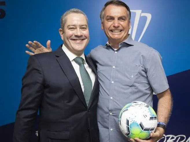 Jair Bolsonaro e Rogério Caboclo, presidente da CBF