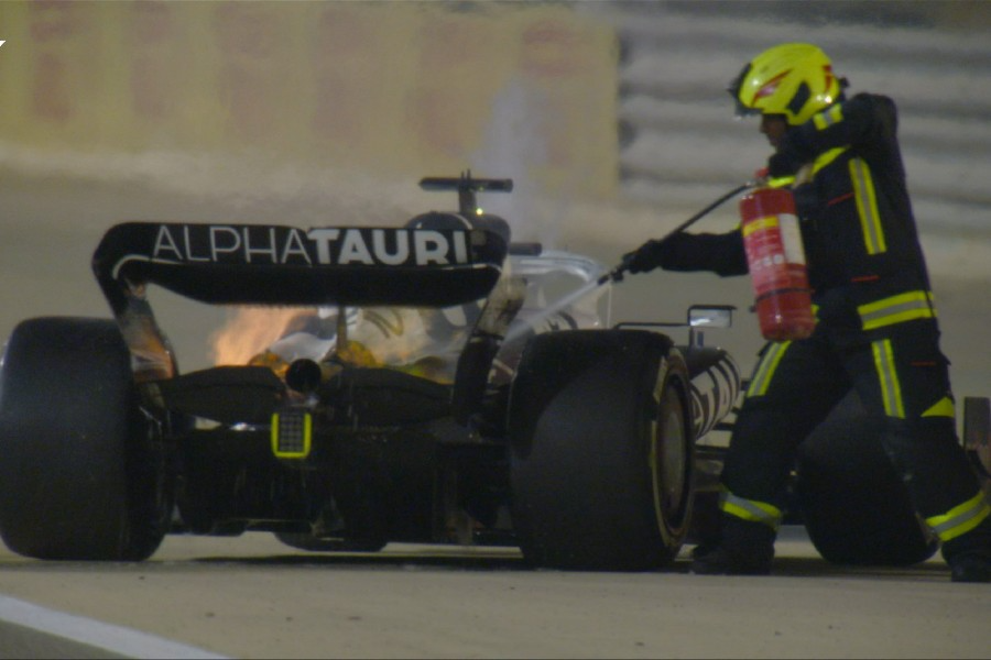 Francês abandonou primeira corrida da F1 em 2022 com incêndio no motor da AlphaTauri F1