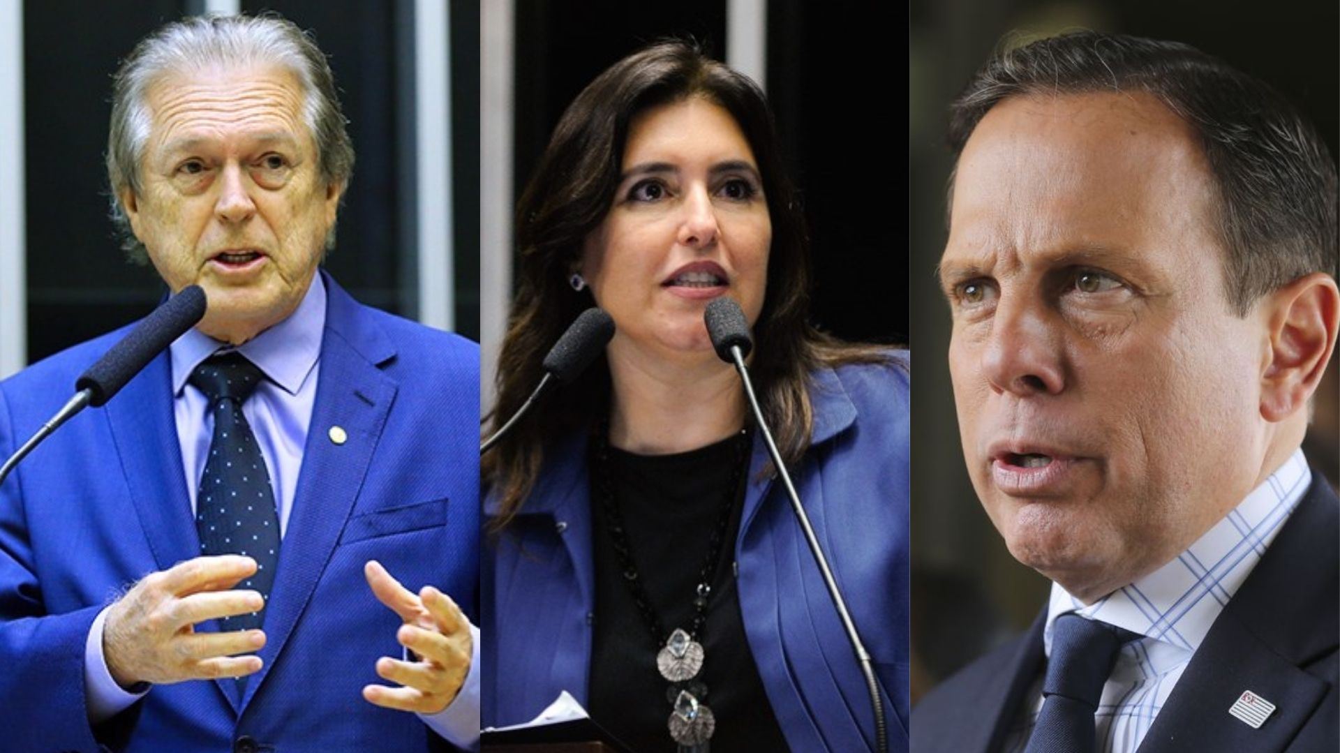 Além de Luciano Bivar, Simone Tebet, do MDB, e João Doria, do PSDB. Foto: Montagem/Agência Brasil/Senado