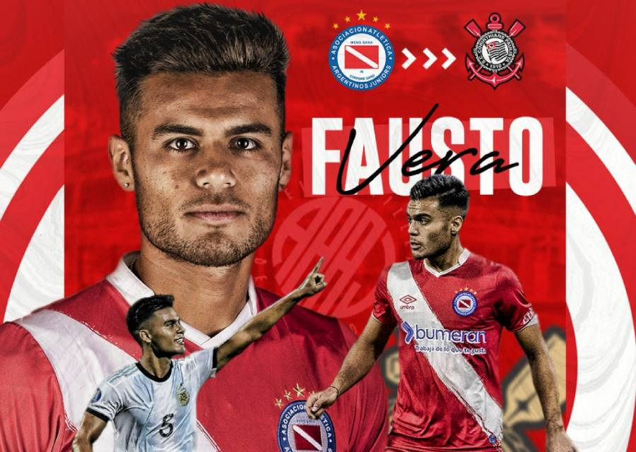 Anúncio do Argentinos Juniors da transferência de Fausto Vera para o Corinthians Argentinos Juniors