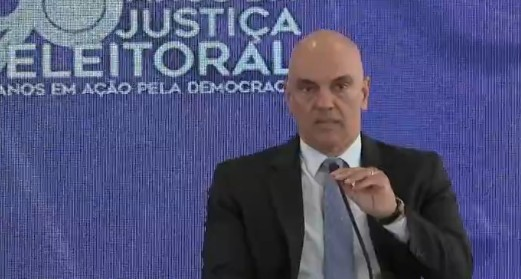 Alexandre de Moraes afirma que filas para votação estão dentro do esperado.  Foto: Reprodução/TV Justiça